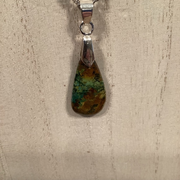 African Turquoise Pendant Necklace - Picture 2 of 5